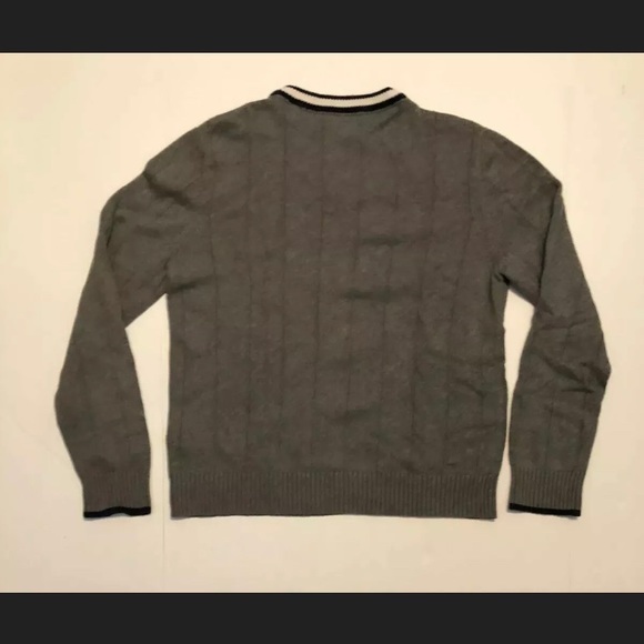 Tommy Hilfiger V Neck Sweater Pullover Grey Size M - Picture 2 of 8